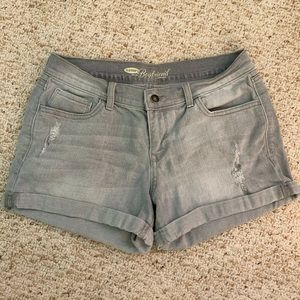 Grey denim shorts